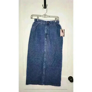 Lee Vintage High Rise Maxi Denim Skirt Boho Western Missies Size 6 Misses NWT